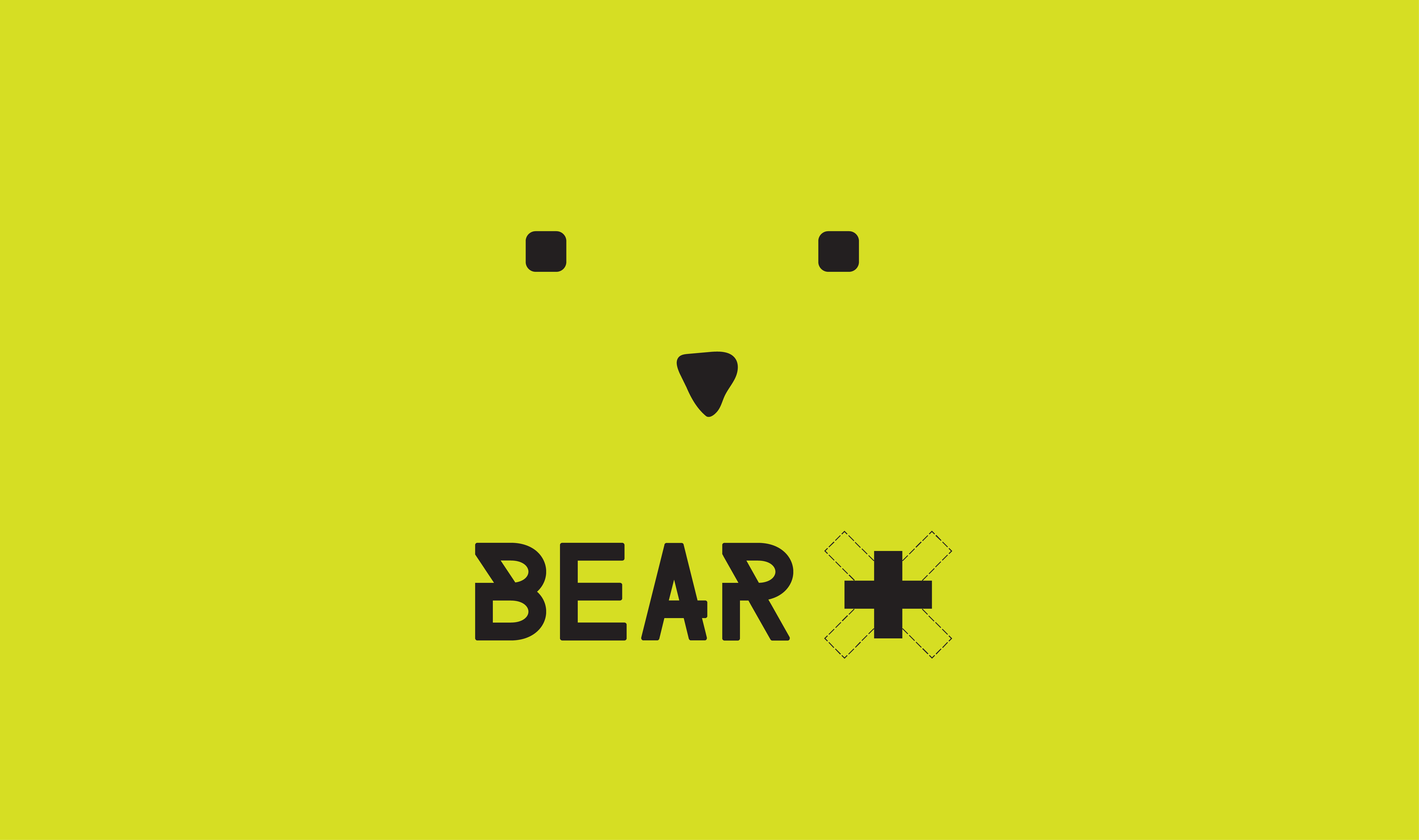 bear face and a bear brand type fro bear+ survival kit for kids